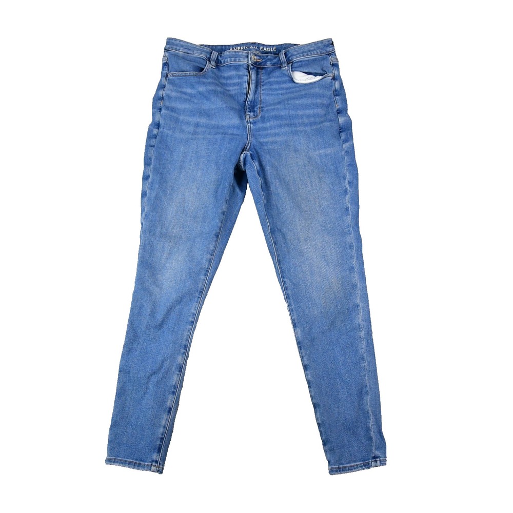 American Eagle Jeans Womens 16 Reg (32x28) Super Hi-Rise Jegging  Blue  Denim